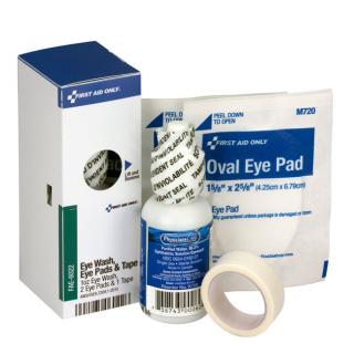 First Aid Only SmartCompliance Refill Eye Wash, Eye Pads & Tape, 1 Bottle, 1 Ounce, 2 Eye Pads & 1 Tape Per Box