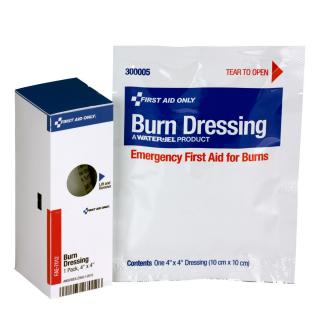 First Aid Only SmartCompliance Refill 4 Inch X 4 Inch Burn Dressing, 1 Per Box