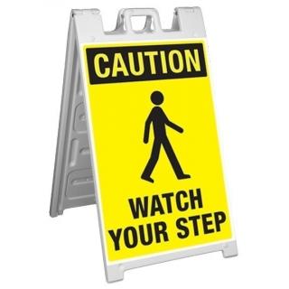 GME Supply Caution Watch Your Step Fold Up Job Site Sign