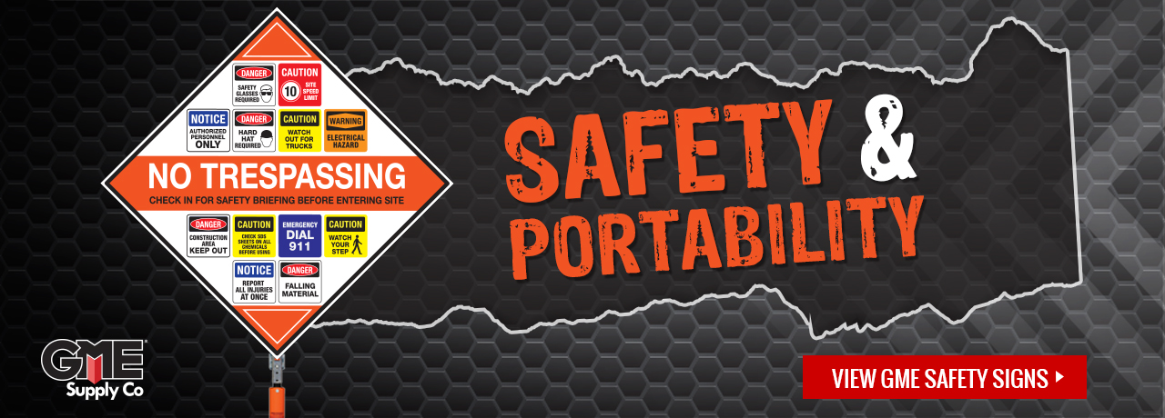 Vinyl safety banners in a range of sizes and customizable options at GME Supply