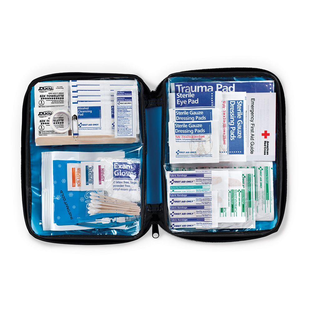 First Aid Only 130 Piece First Aid Kit with Fabric Case from GME Supply