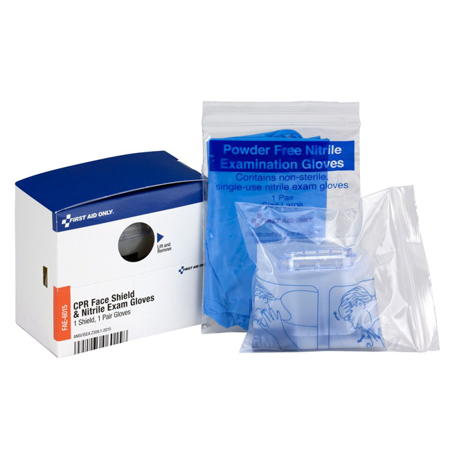 First Aid Only SmartCompliance Refill CPR Face Shield & Nitrile Gloves, 1 Shield & 1 Pair Of Gloves Per Box from GME Supply