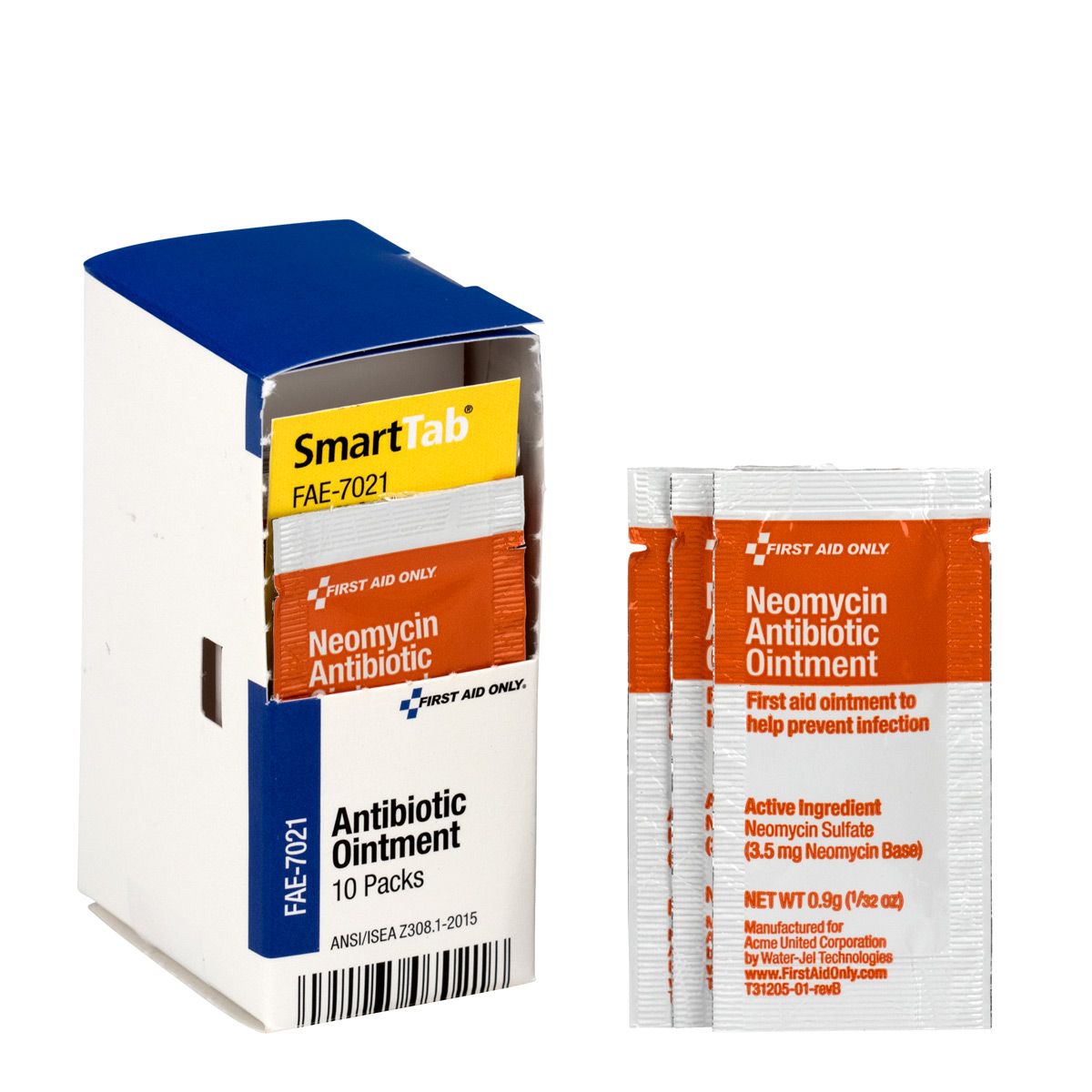 First Aid Only SmartCompliance Refill Antibiotic Ointment, 10 Per Box from GME Supply