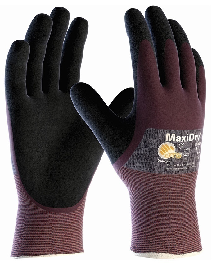 MaxiDry Ultra Lightweight 3/4 Dip Nitrile Grip Gloves (12 Pair) from GME Supply