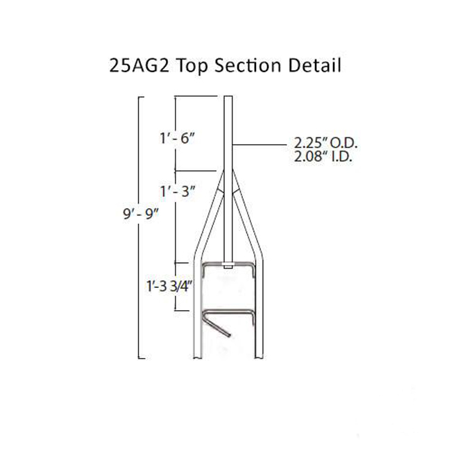 Rohn 25G Standard Top Section with ID Mounting Pipe from GME Supply