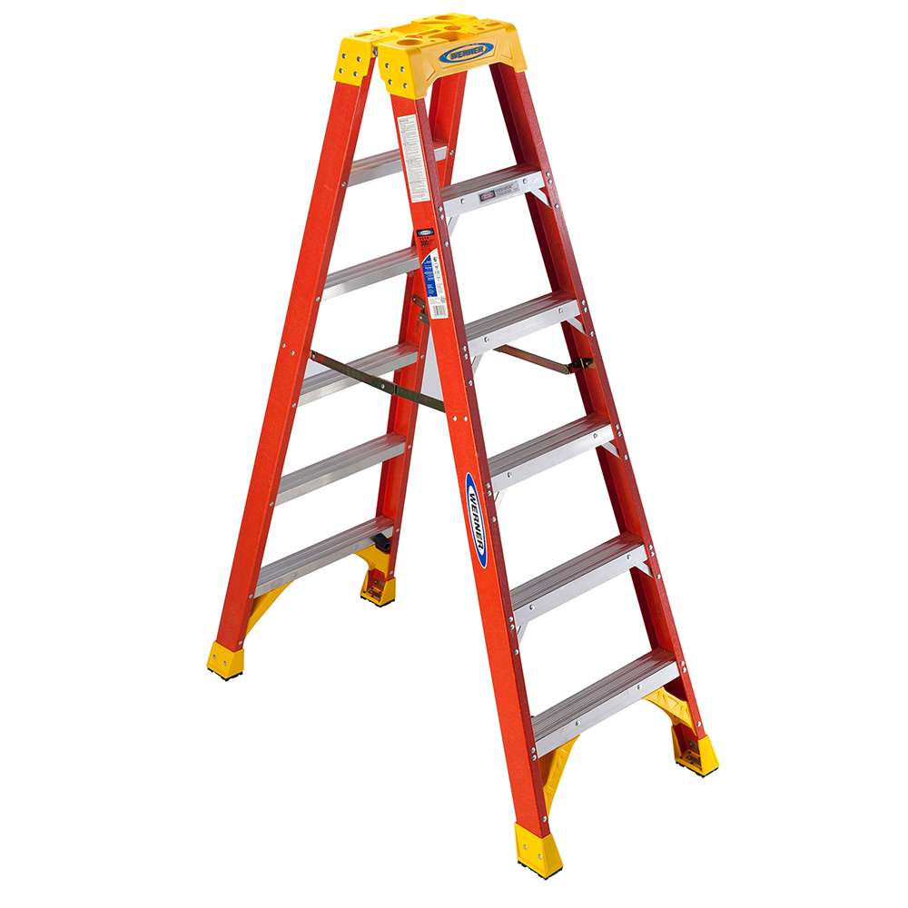 Werner Type 1A Fiberglass Twin Step Ladder from GME Supply