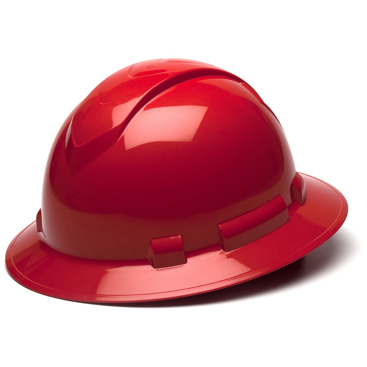 Pyramex Ridgeline Full Brim Hard Hat with 6 Point Ratchet Suspension from GME Supply